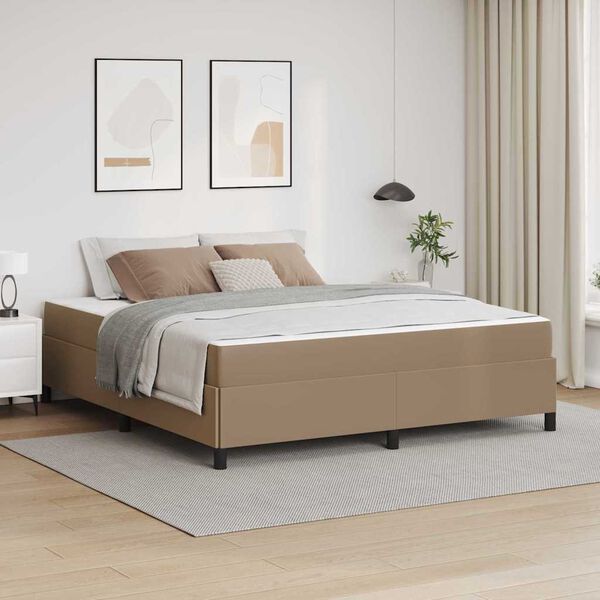 vidaXL Bettrahmen mit Matratze Cappuccino 180 x 200 cm Stoff