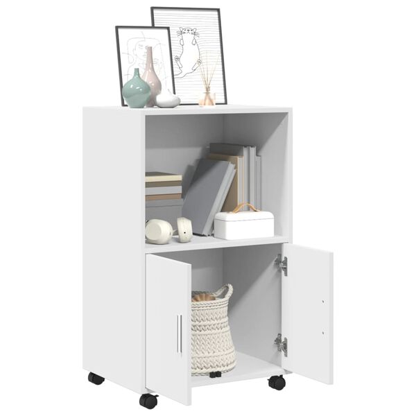 vidaXL Rollschrank Wei&szlig; 55x40x91 cm Holzwerkstoff