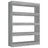 vidaXL B&uuml;cherregal/Raumteiler Grau Sonoma 100x30x135 cm