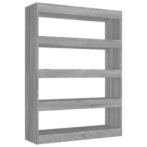 vidaXL B&uuml;cherregal/Raumteiler Grau Sonoma 100x30x135 cm