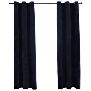 134804 vidaXL Blackout Curtains with Rings 2 pcs Black 37"x63" Velvet (US only) - Untranslated