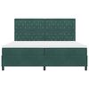 vidaXL Boxspringbett mit Matratze Dunkelgr&uuml;n 200 x 200 cm Stoff
