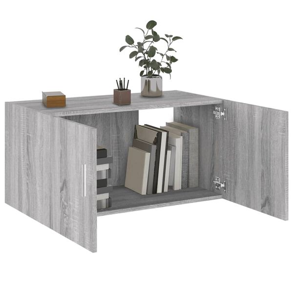 vidaXL Wandschrank Grau Sonoma 80x39x40 cm Holzwerkstoff