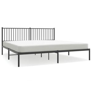 vidaXL Bettgestell mit Kopfteil Metall Schwarz 193x203 cm