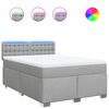 vidaXL Boxspringbett mit Matratze Hellgrau 160x200 cm Stoff