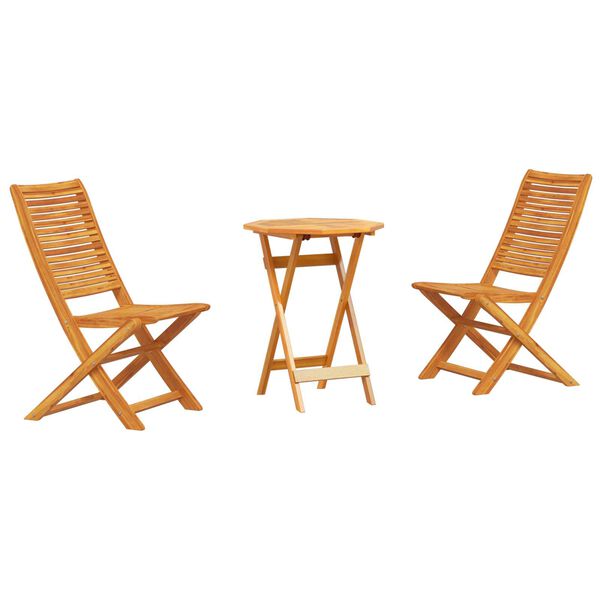 vidaXL Klapp Bistro Set 3 pcs Braun Akazie Massivholz