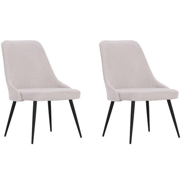 vidaXL Esszimmerst&uuml;hle 2 Stk. Creme Stoff