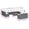 vidaXL 13-tlg. Garten-Sofagarnitur mit Kissen Grau Poly Rattan
