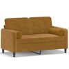 vidaXL 2-Sitzer-Sofa mit Kissen Braun 120 cm Samt