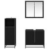 vidaXL Badezimmerm&ouml;bel-Set 3 pcs Schwarz Eichen-Optik Holzwerkstoff