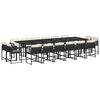 vidaXL 17-tlg. Garten-Essgruppe mit Kissen Schwarz Poly Rattan