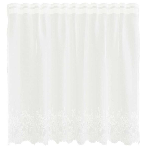 vidaXL Spitzenvorhang mit Vorh&auml;ngen Floral Wei&szlig; 120 x 150 cm Polyester