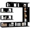 vidaXL 7-tlg. TV-Schrank-Set Schwarz Holzwerkstoff