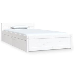 vidaXL Bett mit Schubladen Wei&szlig; 90x190 cm