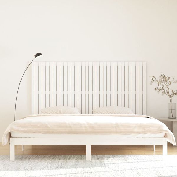 vidaXL Wand-Kopfteil Wei&szlig; 204x3x110 cm Massivholz Kiefer
