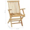 vidaXL 5-tlg. Garten-Essgruppe Teak Massivholz