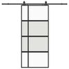 vidaXL Schiebet&uuml;r mit Beschlag Schwarz 90x205 cm Hartglas