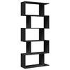 vidaXL Raumteiler-B&uuml;cherregal 5 Etagen Schwarz 70x24x161 cm