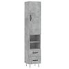 vidaXL Highboard Betongrau 34,5x34x180 cm Holzwerkstoff