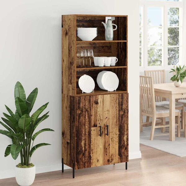 vidaXL Highboard Altholz 69,5 x 32,5 x 180 cm Holzwerkstoff