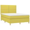vidaXL Boxspringbett mit Matratze & LED Gr&uuml;n 140x200 cm Stoff
