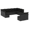 vidaXL 11-tlg. Garten-Sofagarnitur mit Kissen Schwarz Poly Rattan