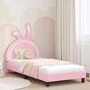 vidaXL Kinderbettgestell mit Kopfteil mit Kopfteil Rosa 90 x 200 cm PU