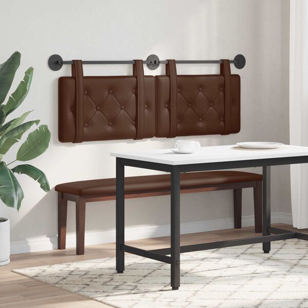 vidaXL H&auml;ngevorderseite Wandmontiert Braun 150 x 55 x 5 cm Kunstleder