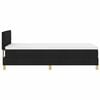 vidaXL Boxspringbett mit Kissen mit Kopfteil Schwarz 90 x 200 cm Stoff