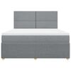 vidaXL Boxspringbett mit Matratze Hellgrau 180x200 cm Stoff