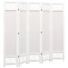 vidaXL 5-teiliger Raumteiler Creme 175 x 165 cm Stoff