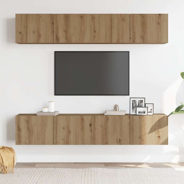 vidaXL TV-Wandschr&auml;nke 4 Stk. Artisan-Eiche Holzwerkstoff