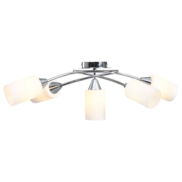vidaXL Deckenleuchte mit Keramik-Lampenschirmen f&uuml;r 5 E14 Gl&uuml;hlampen