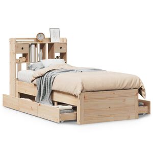 vidaXL B&uuml;cherregalbett ohne Matratze 75x190 cm Massivholz Kiefer