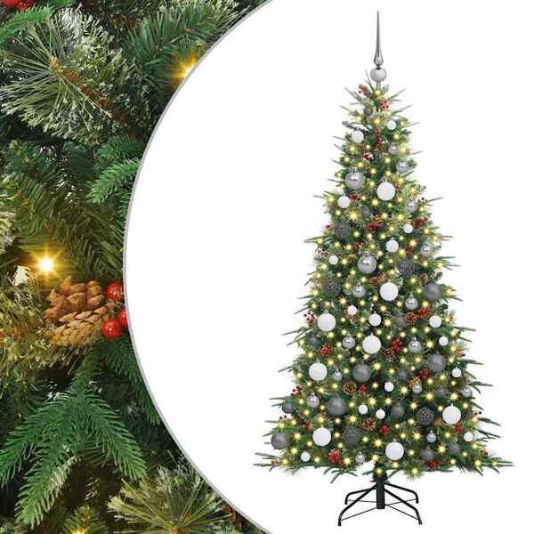 vidaXL K&uuml;nstlicher klappbarer Weihnachtsbaum Gr&uuml;n 180 cm PE und PVC