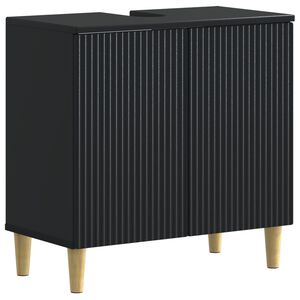 vidaXL Waschbeckenschrank ARNHEM Schwarz 59,5 x 31,5 x 59 cm