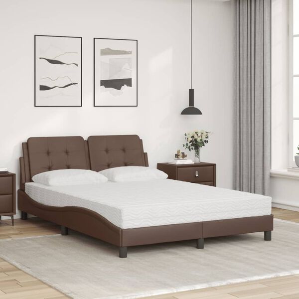 vidaXL Bettgestell ohne Matratze "Zadar" Braun 120x200 cm Kunstleder