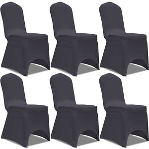 vidaXL Stretch Stuhlbezug 6 St&uuml;ck Anthrazit