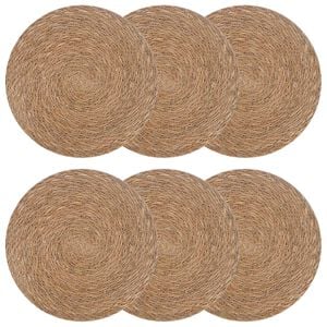 vidaXL Seegraskissen 6 pcs Natur &Oslash; 30 cm 100% Seegras