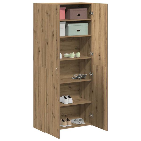 vidaXL Schuhschrank Artisan-Eiche 80x35,5x180 cm Holzwerkstoff