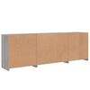 vidaXL Sideboard mit LED-Leuchten Grau Sonoma 202x37x67 cm