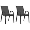vidaXL Stapelbare Gartenst&uuml;hle 2 Stk. Schwarz Textilene
