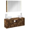 vidaXL Badezimmerschrank-Set 4 stk. Ger&auml;ucherte Eiche Holzwerkstoff
