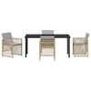 vidaXL Garten Essgruppe 5 pcs Beige Poly-Rattan