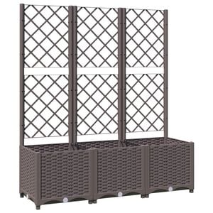 vidaXL Garten-Pflanzgef&auml;&szlig; mit Spalier Braun 120 x 40 x 136 cm PP