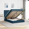 vidaXL Ottoman-Bett mit Matratzen & LEDs Dunkelblau 140x200 cm Samt