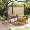 vidaXL Gartensofa-set 5 pcs Natur Massivholz Teak