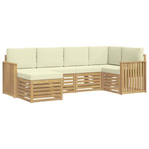 vidaXL Outdoor-Sofagarnitur 6 stk. Wei&szlig; und Creme Polyester