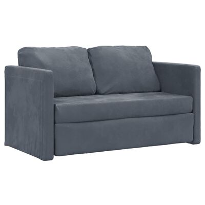 vidaXL Bodensofa mit Schlaffunktion Dunkelgrau 122x204x55 cm Samt