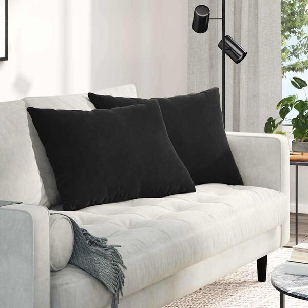 vidaXL Sofakissen 2 St&uuml;ck Schwarz 70 x 50 cm Cordstoff